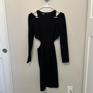 Bebe black dress with cutouts